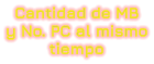 Cantidad de MB y No. PC al mismo tiempo